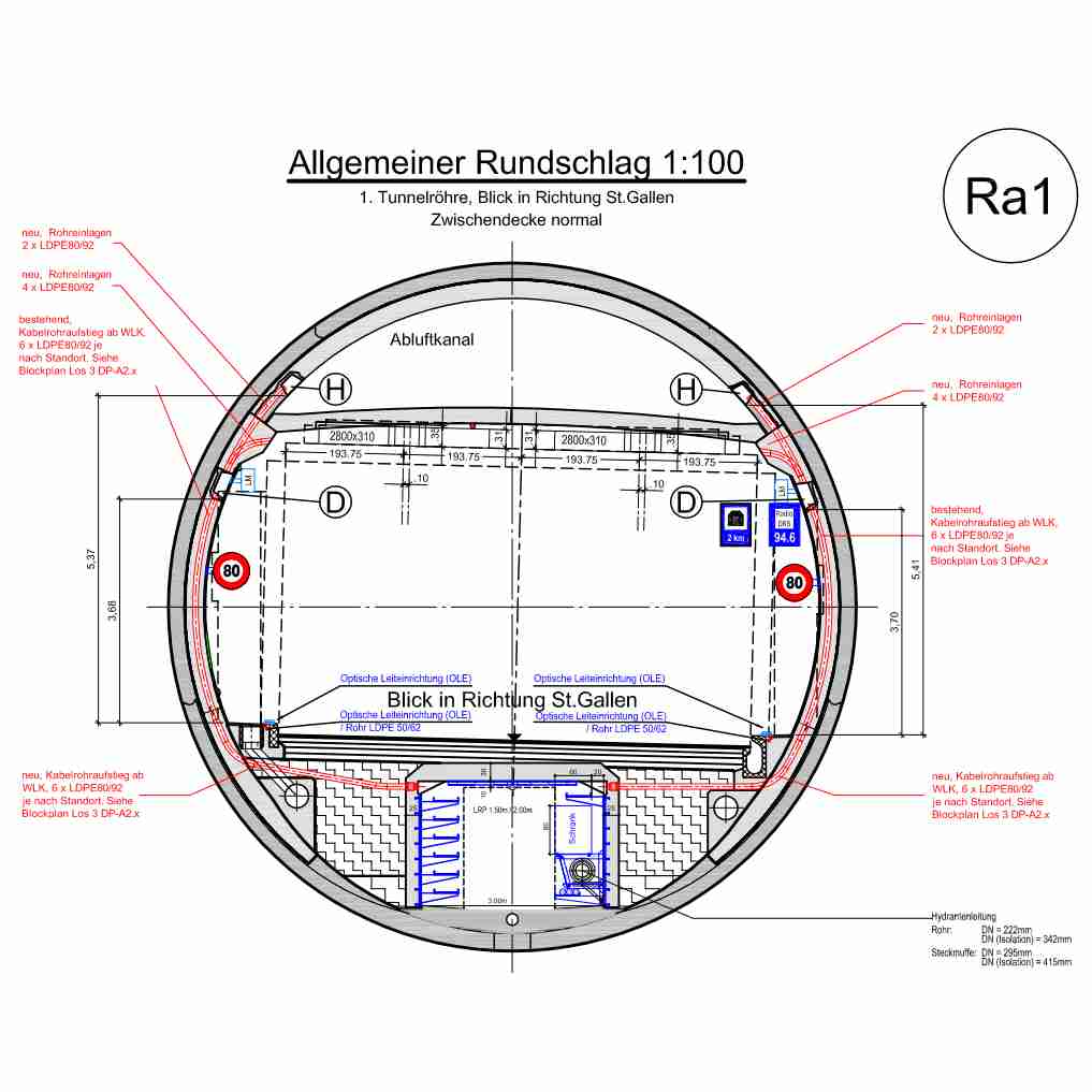 Ausbau Nordumfahrung Zürich – Los 3 Sanierung 1. + 2. Röhre Gubrist