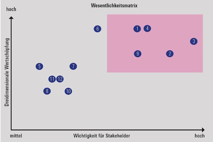 Bild zur Wesentlichkeitsmatrix der HHM